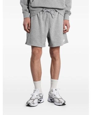 Nike Logo-Print Drawstring Shorts - Grey