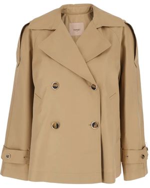 Twinset Double-Breasted Jacket - Natural