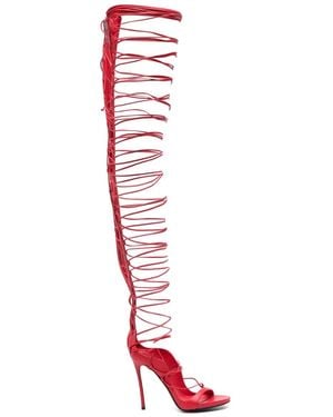 DSquared² Sandalias con tacón stiletto y cordones - Rojo