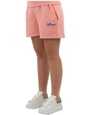 Follovers Kendall Embroidered Shorts - Pink