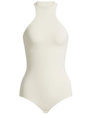 Alberta Ferretti Body Con Espalda De Nadador - Blanco