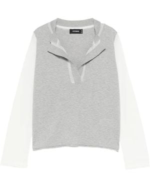 Cividini Elder V-Neck Colorblock Sweater - Gray