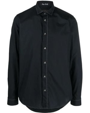 Philipp Plein Contrast Stitch Shirt - Black