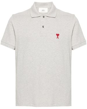 Ami Paris Ami De Coeur Cotton Polo Shirt - White