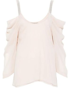 D.exterior Blouse En Dentelle À Découpes Sur Les Épaules - Pink