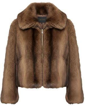 Rundholz Black Label Faux-Fur Zip-Up Jacket - Brown