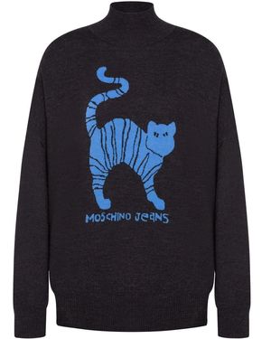 Moschino Intarsia Wool Jumper - Blue