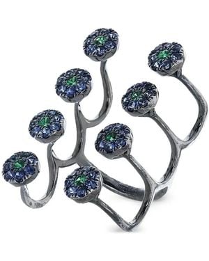 Stefere 18K Aurore Sapphire And Garnet Ring - Blue