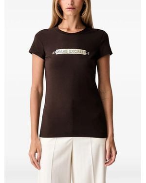 ARMANI EXCHANGE Logo-Print Short-Sleeve T-Shirt - Black