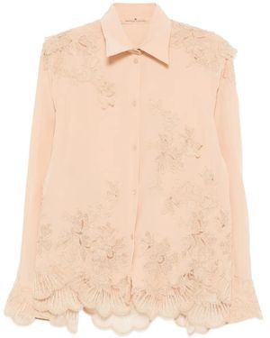 Ermanno Scervino Floral Lace-Embellished Shirt - Natural