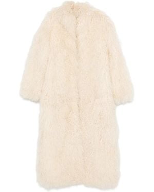 DUCIE Faye Shearling Coat - Natural