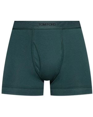 Tom Ford Logo-Waistband Boxers - Green