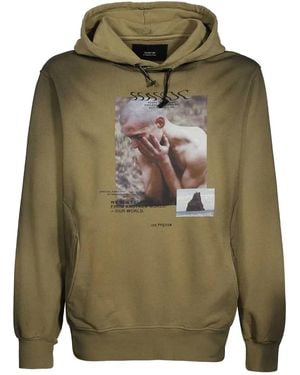 ISO.POETISM Print Cotton Hoodie - Green