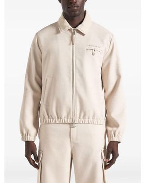 Manière De Voir Kilian Ribbed-Collar Twill Jacket - Natural