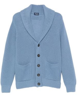 Drumohr Shawl-collar patch-pocket cardigan - Blau