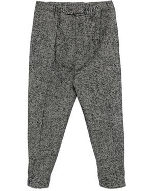 Lanvin Herringbone Elastic-Cuff Trousers - Grey