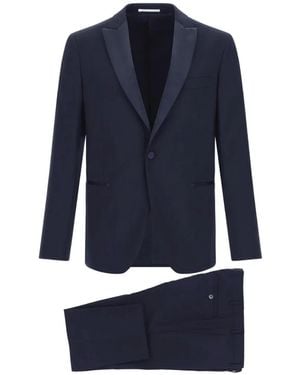 Pal Zileri Satin-Trim Peak-Lapel Suit - Blue
