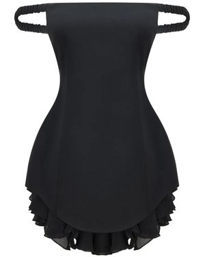 Occleus Lavinia Off-Shoulder Ruffled Mini Dress - Black