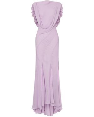 Alberta Ferretti Ruffle-Detailing Dress - Purple