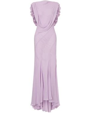 Alberta Ferretti Kleid Mit Rüschendetail - Lila