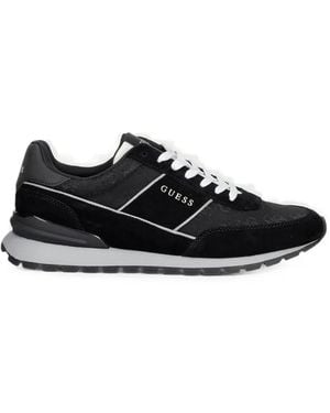 Guess Rexlor Monogram-Print Panelled Trainers - Black