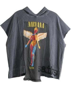 SAITOS X Nirvana Hoodie À Manches Courtes Et Imprimé Graphique - Bleu