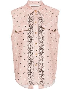 Palm Angels Paisley-Print Sleeveless Shirt - Pink