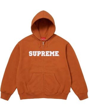Supreme Zip-Up "Rust" Hoodie - Brown