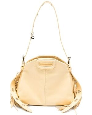 Maje Mini Miss M Fringed Leather Tote Bag - Natural