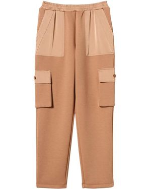 Twinset Scuba-Jersey Cargo Trousers - Natural