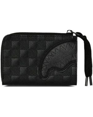 Sprayground Kariertes Shark-Mouth Portemonnaie - Schwarz