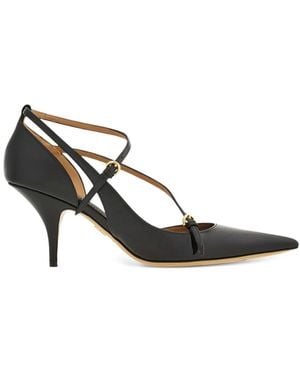 Ferragamo 70Mm Leather Court Shoes - Black