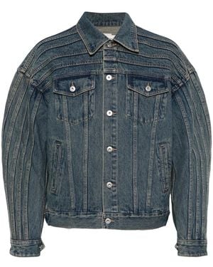 Feng Chen Wang Deconstructed Denim Jacket - Blue
