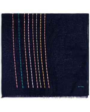 Paul Smith Sjaal Met Geborduurd Logo - Blauw