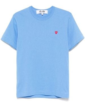 COMME DES GARÇONS PLAY ハートパッチ Tシャツ - ブルー