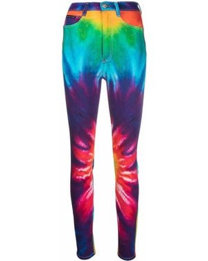 Philipp Plein Tie Dye Print Skinny Jeans - Blue