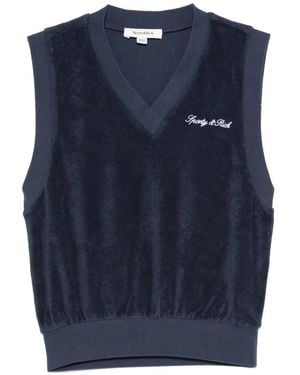Sporty & Rich Canotta Filippa Con Ricamo - Blu