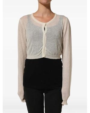 Ermanno Scervino Cropped Knit Cardigan - Grey