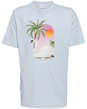 FAMILY FIRST Swan-Print Cotton T-Shirt - Grey
