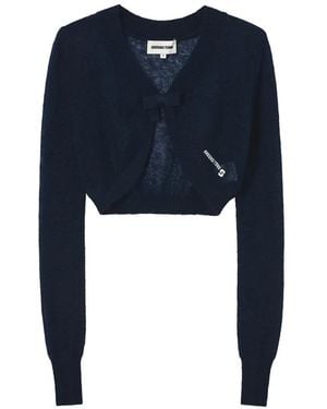 ShuShu/Tong Cardigan Crop À Détail De Nœud - Blue