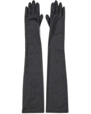 7 For All Mankind Faux-Leather Long Gloves - Black