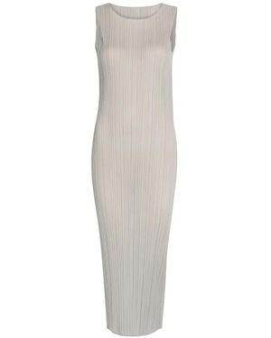 Pleats Please Issey Miyake Sleeveless Midi Dress - White