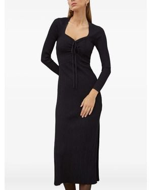 Ba&sh Edora Ribbed Midi Dress - Black