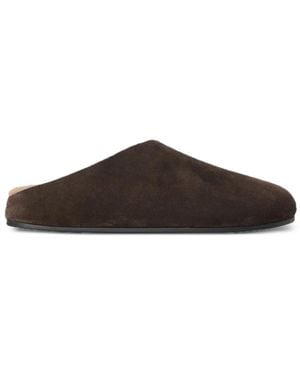 The Row Hudson Leather Mules - Brown