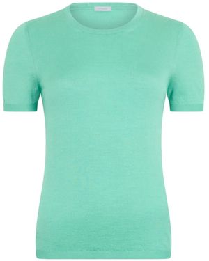 Malo Short-Sleeve Knitted Top - Green