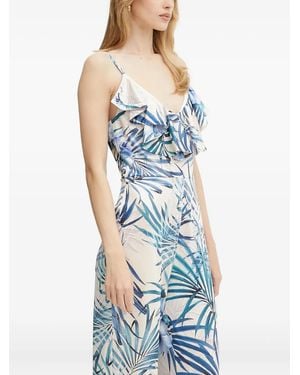 Guess Floral-Print Jumpsuit - Blue