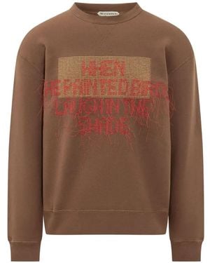 JW Anderson Embroidered Logo-Patch Sweatshirt - Brown