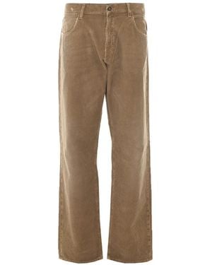 AMISH James Distressed Corduroy Jeans - Natural