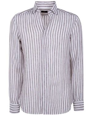 Barba Napoli Striped Shirt - Purple