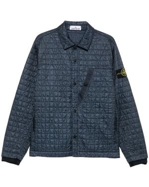 Stone Island Quilted Crinkle Jacket - Blue